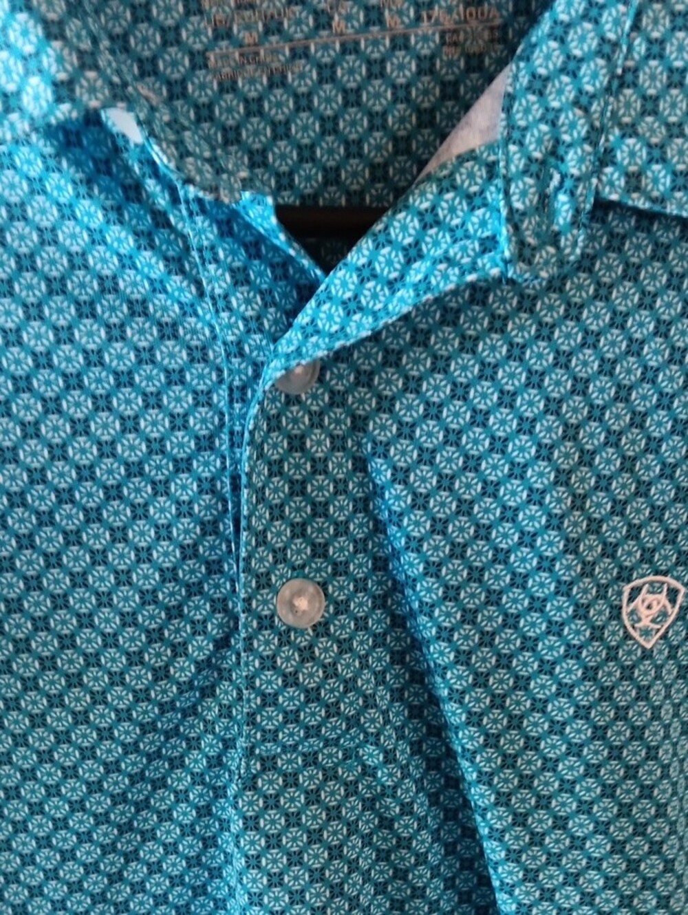 Ariat Turquoise Geo-Pattern Performance Polo - Picture 3 of 11